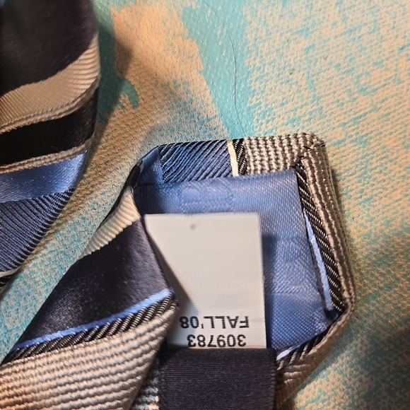 Banana Republic Silk Tie Blue Gray Stripe 3.5x56" New Fall 08 Necktie Men BNWT - Picture 6 of 8